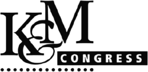 Embléma a "TCM" betűkkel, félkövér, fekete betűtípussal. Alul egy absztrakt kör alakú minta fonódik össze a betűkkel. A „CONGRESS” szó a terv alatt nagybetűkkel jelenik meg. Az általános kialakítás minimalista monokróm színvilággal.